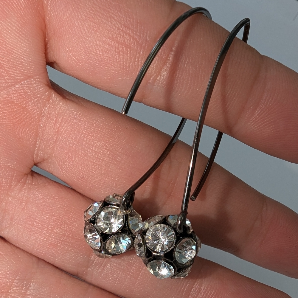 Evc Clear Crystal Rhinestone Earrings